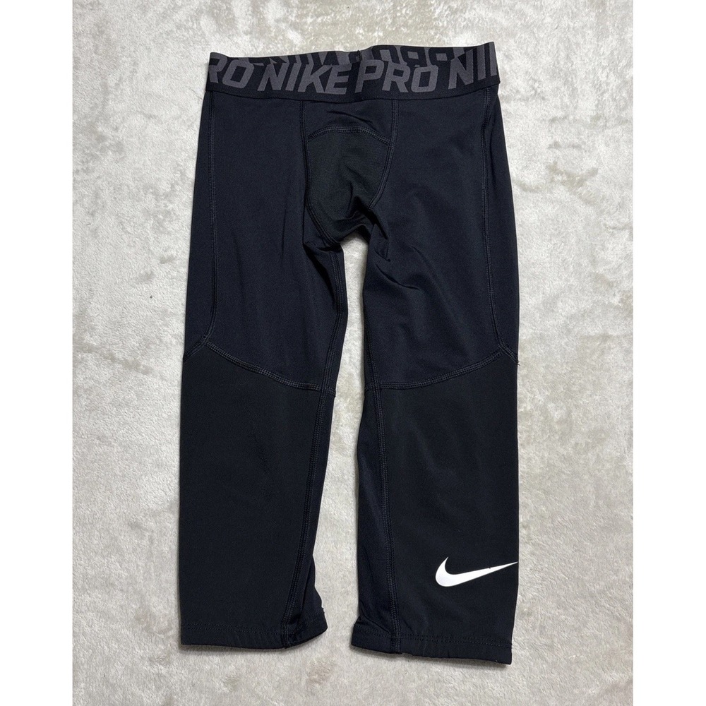 Nike Pro Compression Tights Mens Size Small Black 3/4 Training BV3506-010